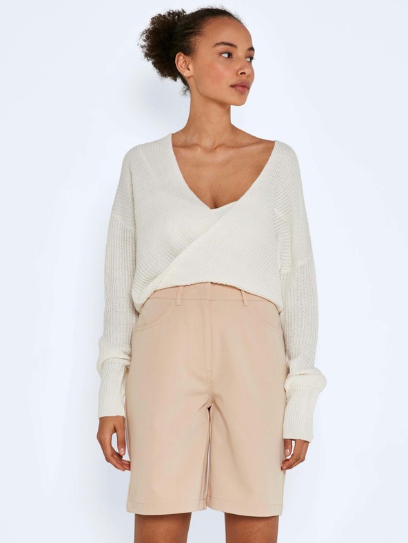 Noisy May Beigefarbene Shorts mit weitem Bein Noisy May Drew
