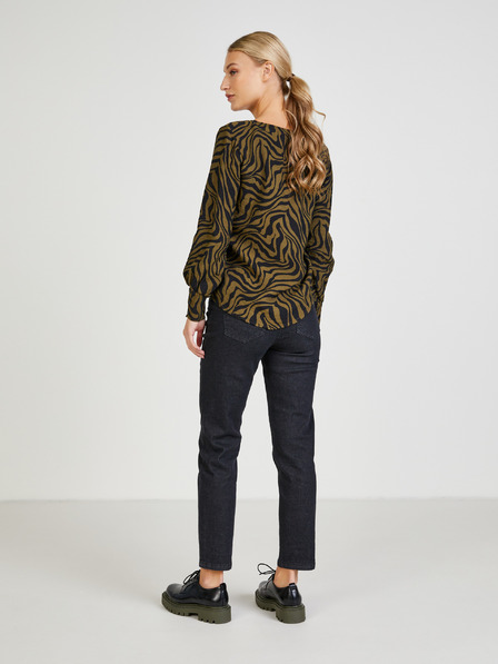 ONLY Khakifarbene gemusterte Bluse ONLY Victoria