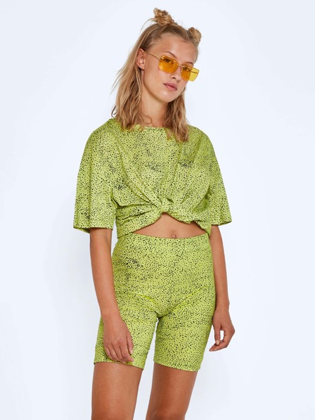 Noisy May Hellgrüne kurze gemusterte Leggings Noisy May Anna