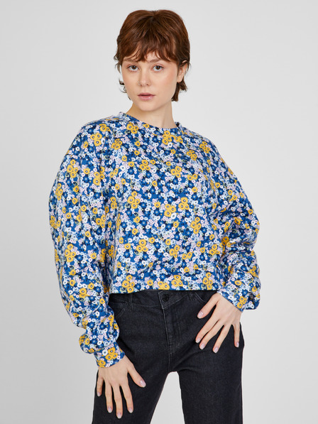 Vans Gelb und blau gemustertes Damen-Sweatshirt VANS