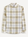 Celio Weiß-beige kariertes Herrenhemd Celio