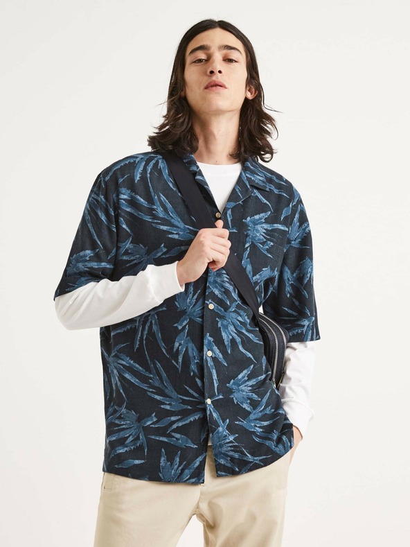 Celio Blau-schwarz gemustertes Herrenhemd Celio Tallinnpal