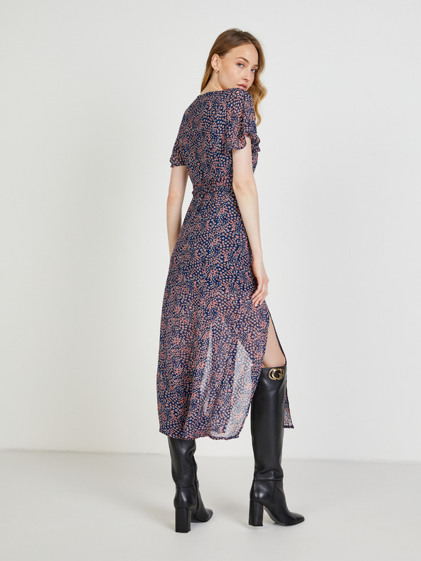 Pepe Jeans Dunkelblaues gemustertes Damenshirt mit Mittelteil Schlitz Pepe Jeans Marilyn