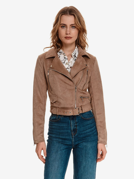 TOP SECRET Hellbraune Damen-Wildlederjacke TOP SECRET