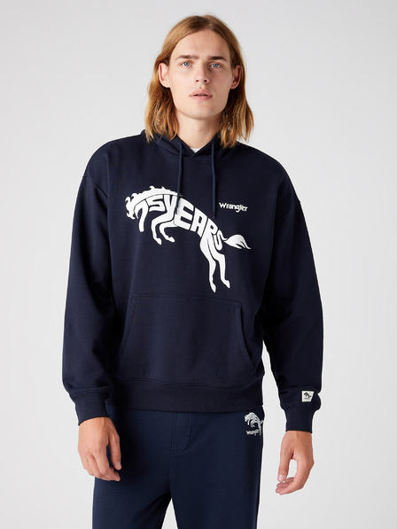 Wrangler Schwarzer gemusterter Unisex-Kapuzenpullover von Wrangler