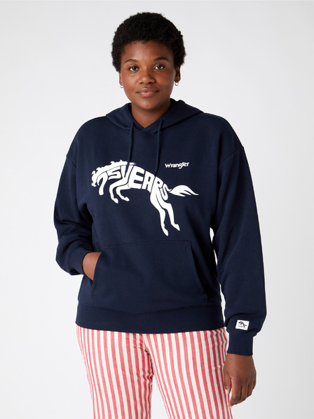 Wrangler Schwarzer gemusterter Unisex-Kapuzenpullover von Wrangler