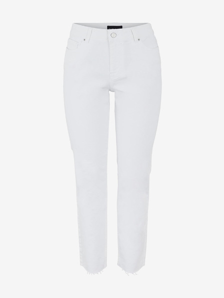 Pieces Weiße Straight-Fit-Jeans Pieces Luna