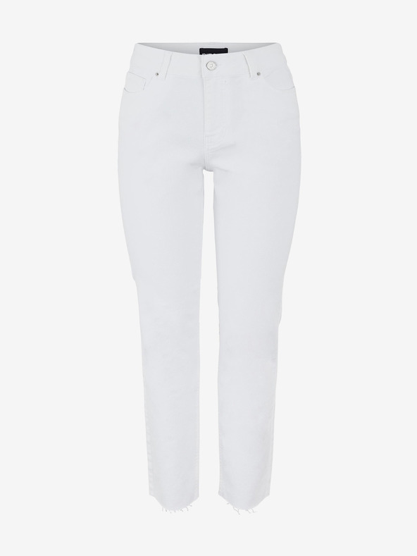 Pieces Weiße Straight-Fit-Jeans Pieces Luna