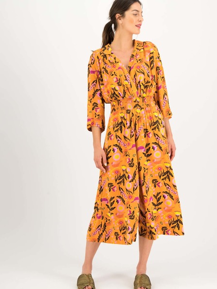 Blutsgeschwister Orange Damen Floral Culottes Jumpsuit Blutsgeschwister
