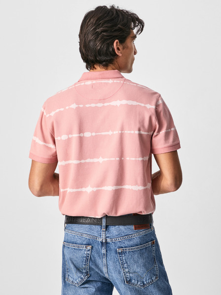 Pepe Jeans Rosa gestreiftes Herren-Poloshirt Pepe Jeans Farrell