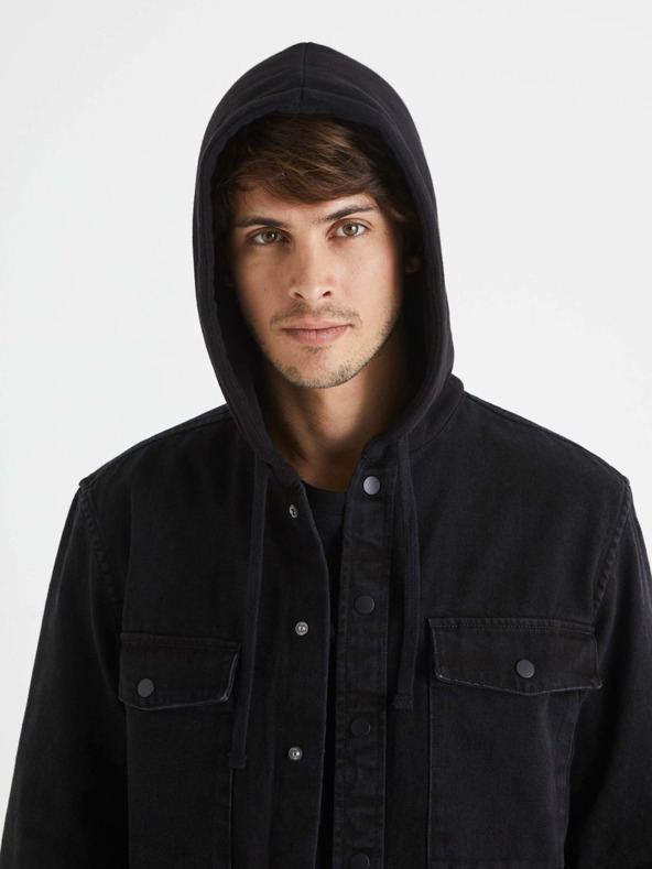 Celio Schwarzes Herren Jeanshemd Celio Bahooden