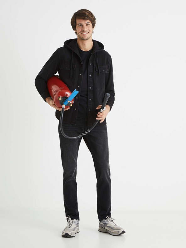 Celio Schwarzes Herren Jeanshemd Celio Bahooden