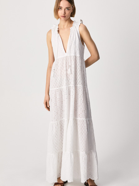 Pepe Jeans Weißes Pepe Jeans Nathan Maxikleid für Frauen