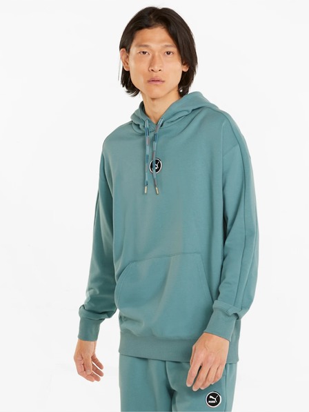 Puma Petrolfarbener Puma Go For Kapuzenpullover für Herren