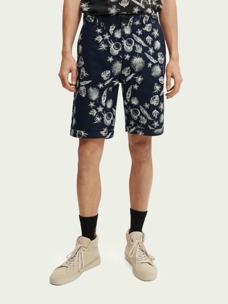 Scotch & Soda Dunkelblaue gemusterte Shorts für Herren Scotch & Soda