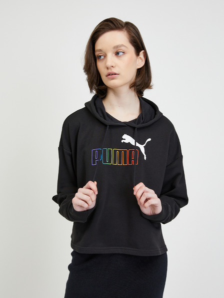 Puma Schwarzer Puma Rainbow Hoodie für Frauen