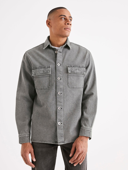 Celio Graues Herren Jeanshemd Celio Batterie