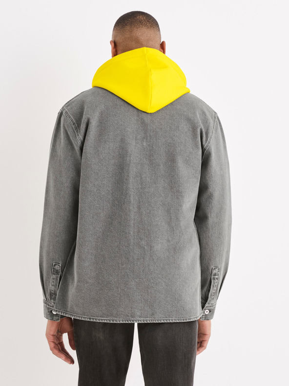 Celio Graues Herren Jeanshemd Celio Batterie