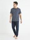 Celio Dunkelblau Herren Schlafanzug gestreift Celio Bisible
