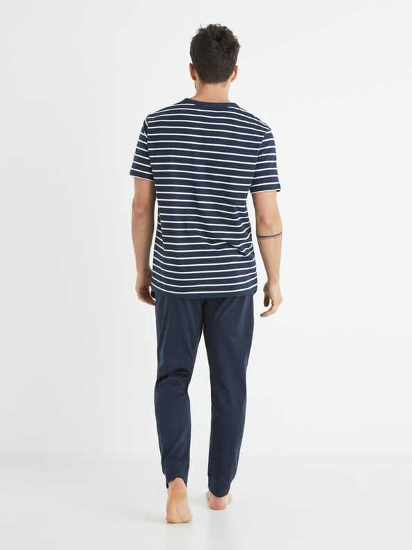 Celio Dunkelblau Herren Schlafanzug gestreift Celio Bisible