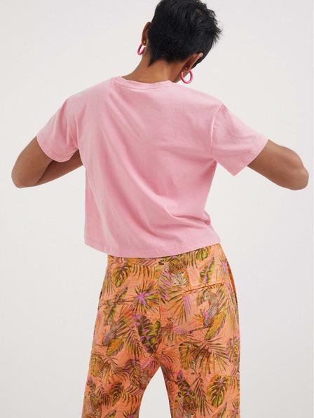 Desigual Hellrosa Damen T-Shirt Desigual Face