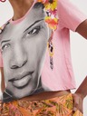 Desigual Hellrosa Damen T-Shirt Desigual Face