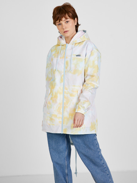 Vans Gelb-weiß gemusterte Damen-Wendejacke mit leichter Kapuze VANS
