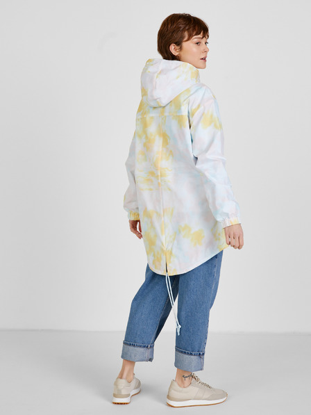Vans Gelb-weiß gemusterte Damen-Wendejacke mit leichter Kapuze VANS