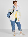 Vans Gelb-weiß gemusterte Damen-Wendejacke mit leichter Kapuze VANS
