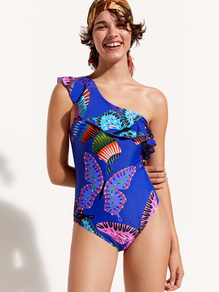Desigual Desigual blau gemusterter Damen-Badeanzug Ariel