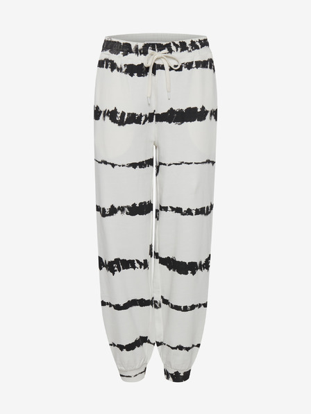 ICHI Weiße gemusterte Damen-Sweatpants ICHI