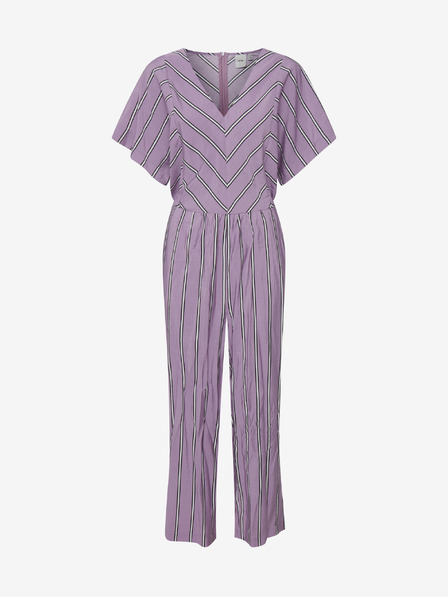 ICHI Hellviolett gestreifter Damen Jumpsuit ICHI
