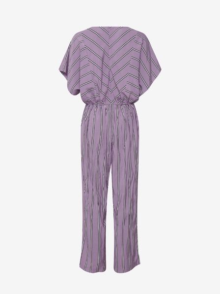 ICHI Hellviolett gestreifter Damen Jumpsuit ICHI