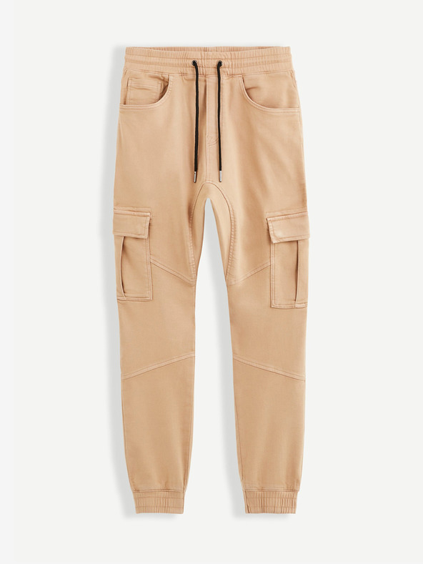 Celio Beige Herrenhose mit Taschen Celio Cargo