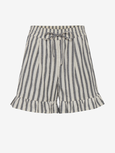 ICHI Grau- und cremefarbene gestreifte Shorts für Damen ICHI