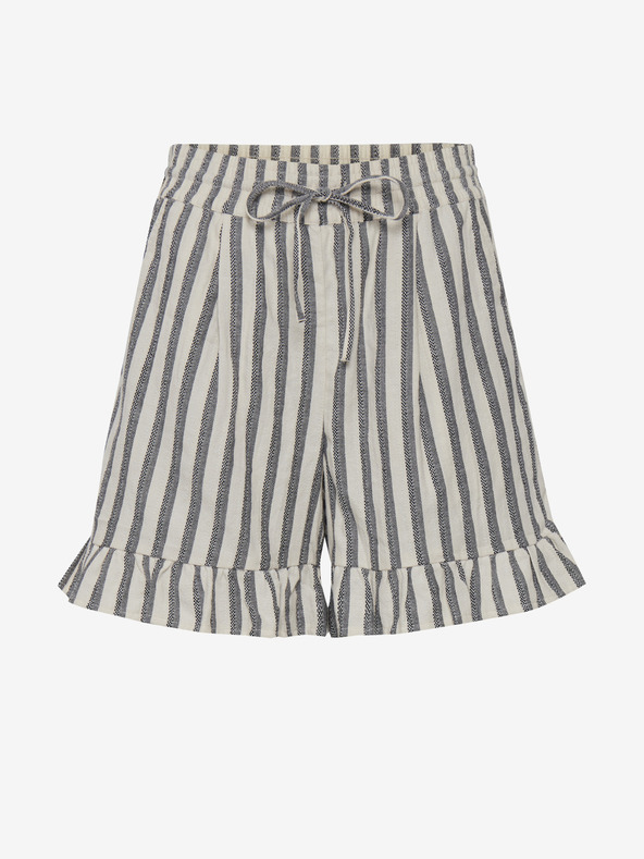 ICHI Grau- und cremefarbene gestreifte Shorts für Damen ICHI