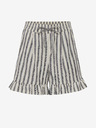 ICHI Grau- und cremefarbene gestreifte Shorts für Damen ICHI