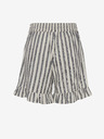 ICHI Grau- und cremefarbene gestreifte Shorts für Damen ICHI