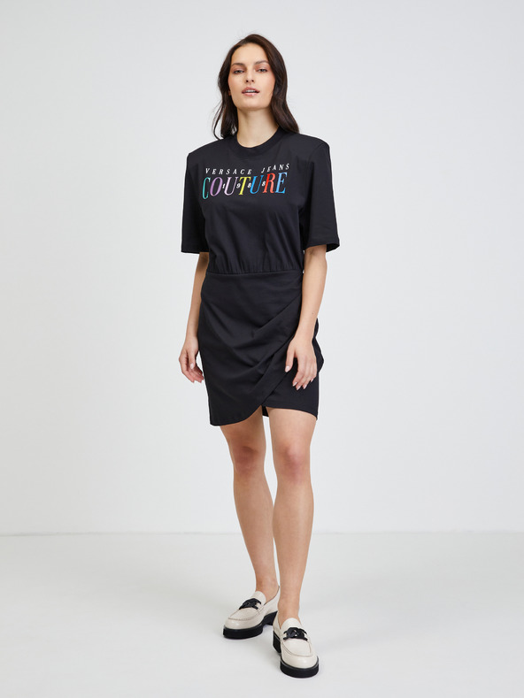 Versace Jeans Couture Schwarzes Versace Jeans Couture Regenbogen Kleid