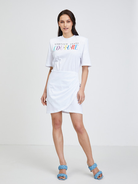 Versace Jeans Couture Weißes Versace Jeans Couture Regenbogen-Kleid