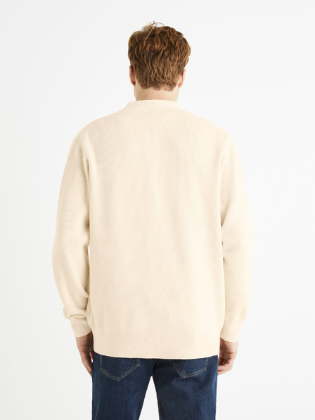 Celio Cremefarbene Herren Strickjacke Celio