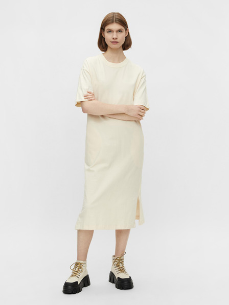 Pieces Cremefarbenes Basic-Kleid Pieces Talula