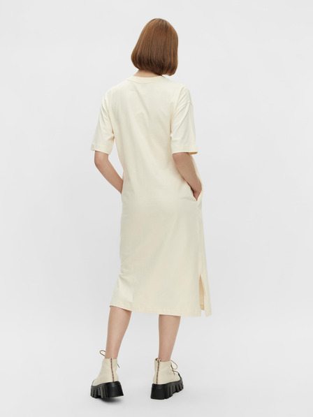 Pieces Cremefarbenes Basic-Kleid Pieces Talula