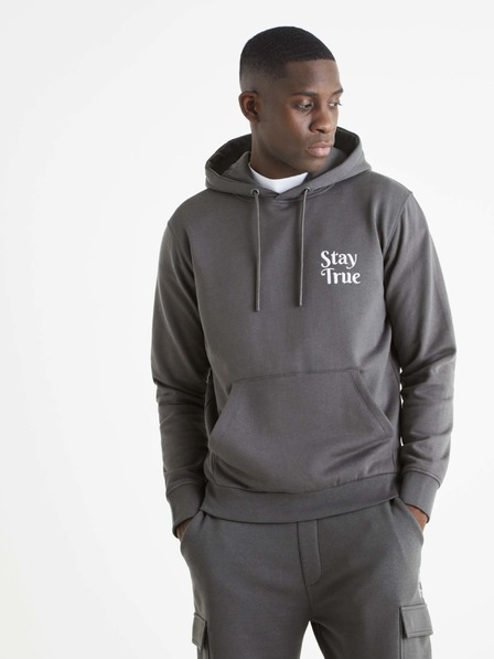 Celio Grauer Herren-Kapuzenpullover Celio