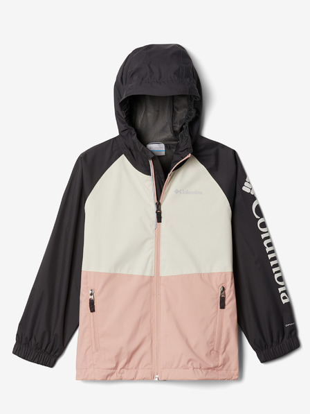 Columbia Schwarze und rosafarbene Columbia Dalby Springs™ leichte wasserdichte Kinderjacke