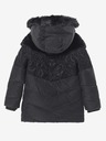 Desigual Schwarze gemusterte Winterjacke für Mädchen mit Kapuze und Kunstfell Desigual Kids Exterior