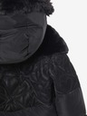 Desigual Schwarze gemusterte Winterjacke für Mädchen mit Kapuze und Kunstfell Desigual Kids Exterior