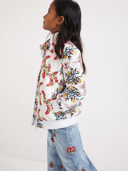 Desigual Weiße geblümte Mädchenjacke Desigual Cala