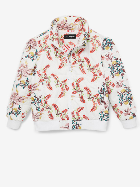 Desigual Weiße geblümte Mädchenjacke Desigual Cala