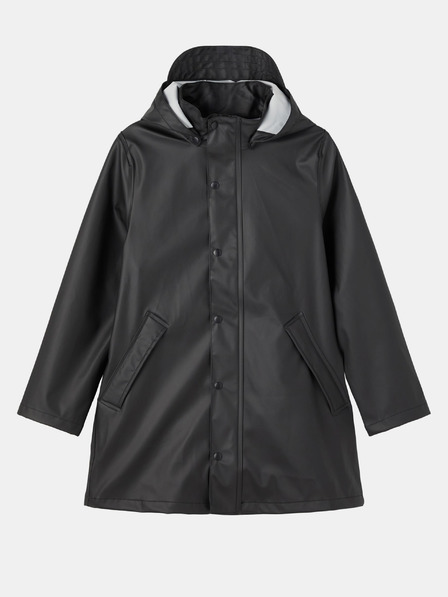 name it Schwarze Baby-Langjacke mit abnehmbarer Kapuze name it